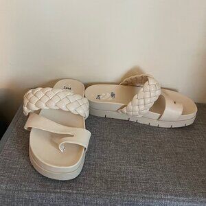 Sam & Libby White Braided Flip Flops - Size 7.5